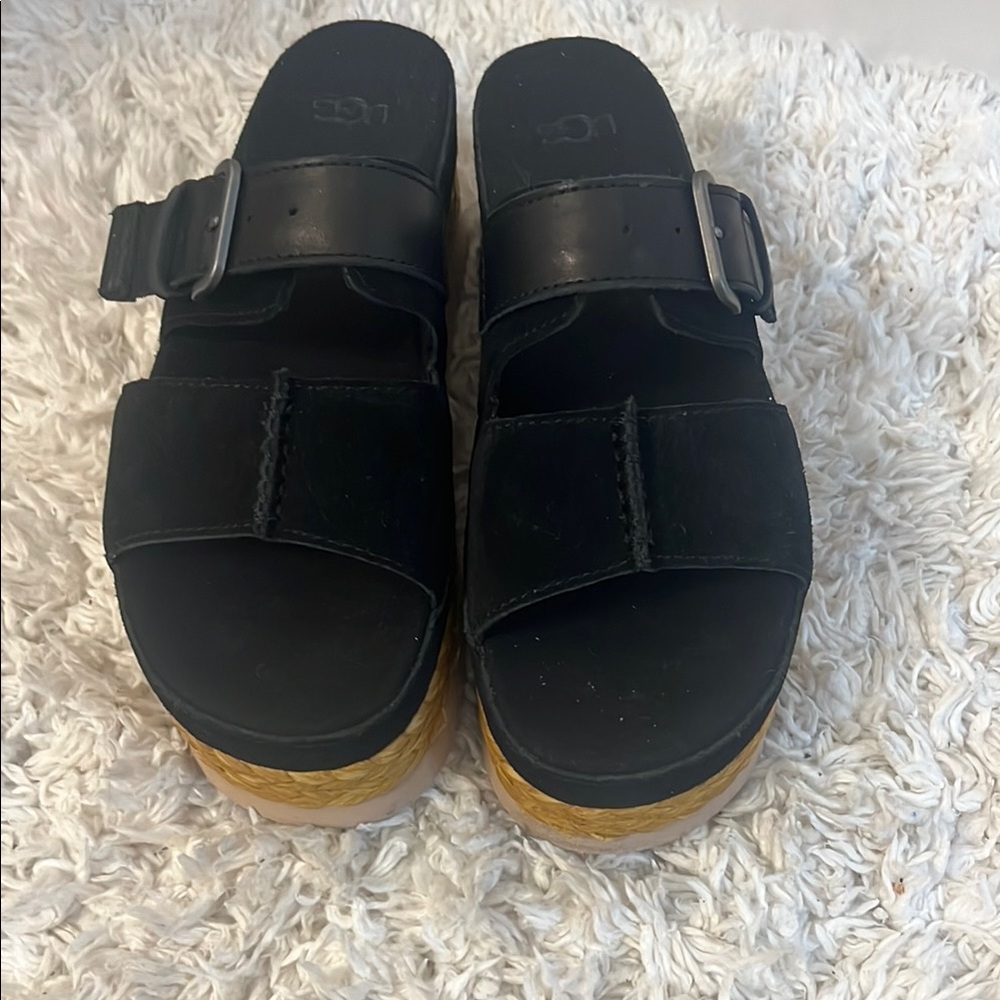 Ugg Black And Brown Platform Slides - image 2